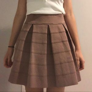 Honey Punch Bandage Skater Skirt in Sand/Beige